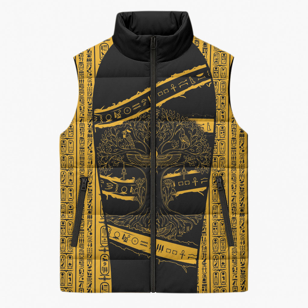 Egypt Tree Of Life Sleeveless Puffer Jacket The Fig In Ancient Egyptian