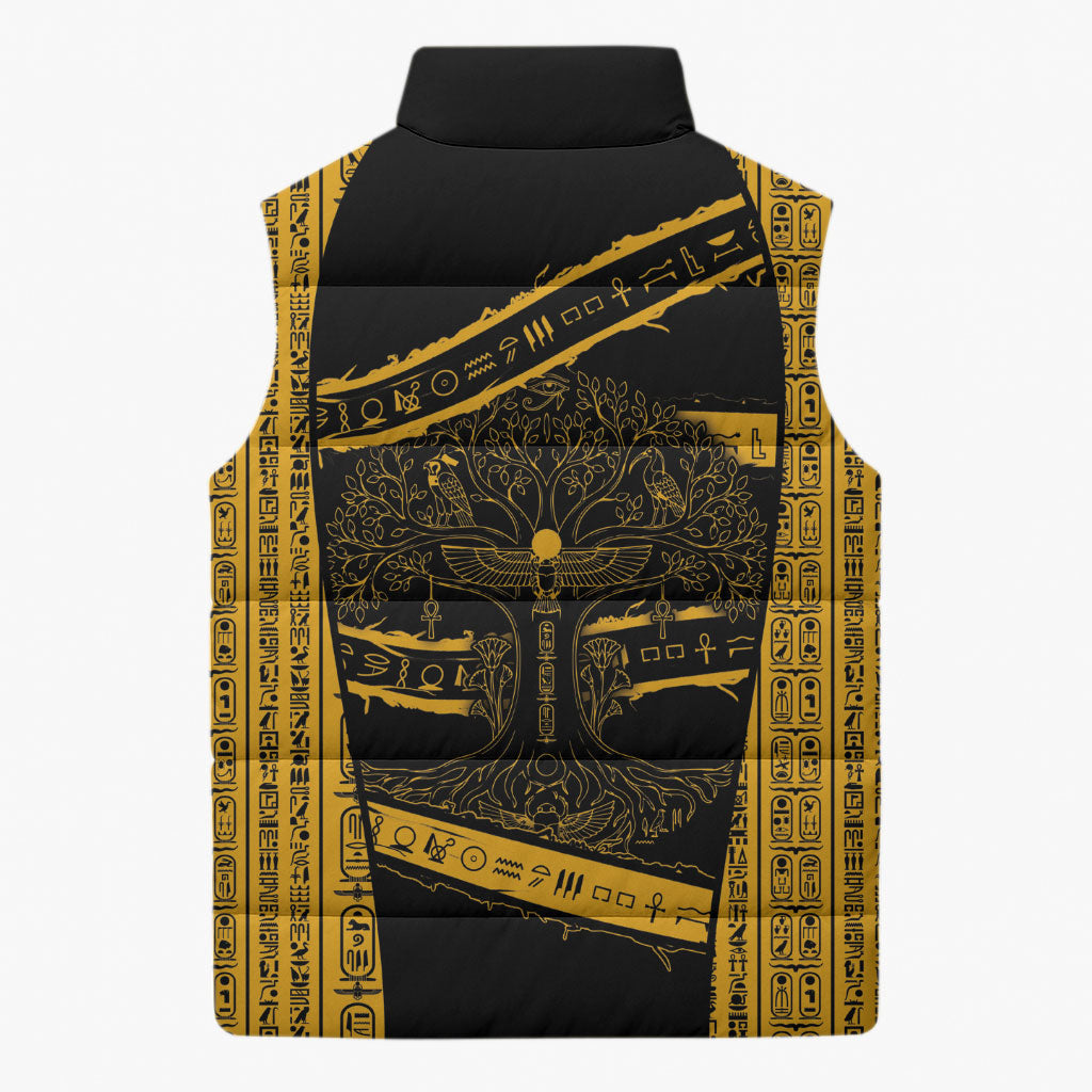 Egypt Tree Of Life Sleeveless Puffer Jacket The Fig In Ancient Egyptian