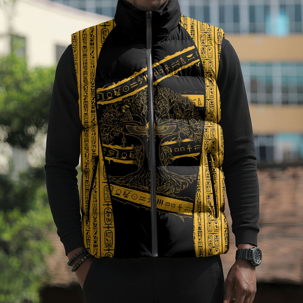 Egypt Tree Of Life Sleeveless Puffer Jacket The Fig In Ancient Egyptian