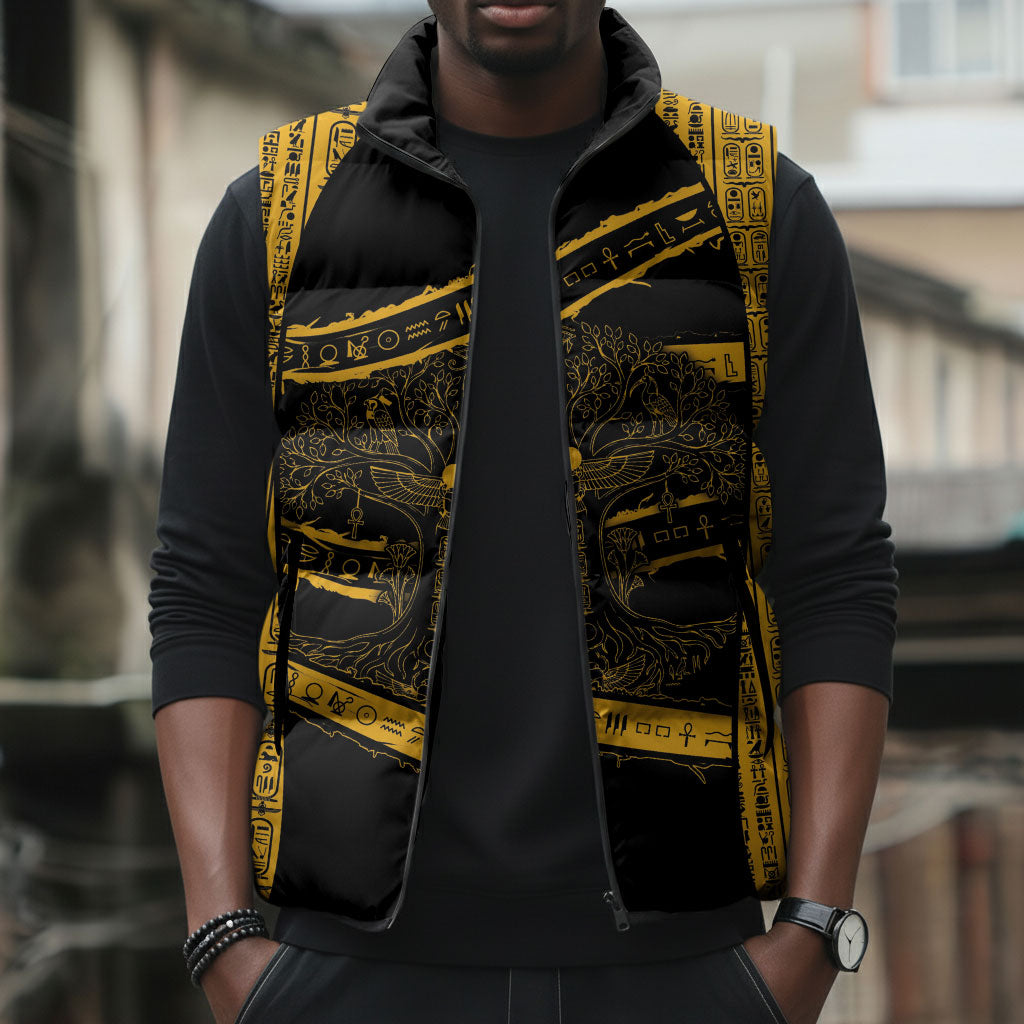 Egypt Tree Of Life Sleeveless Puffer Jacket The Fig In Ancient Egyptian