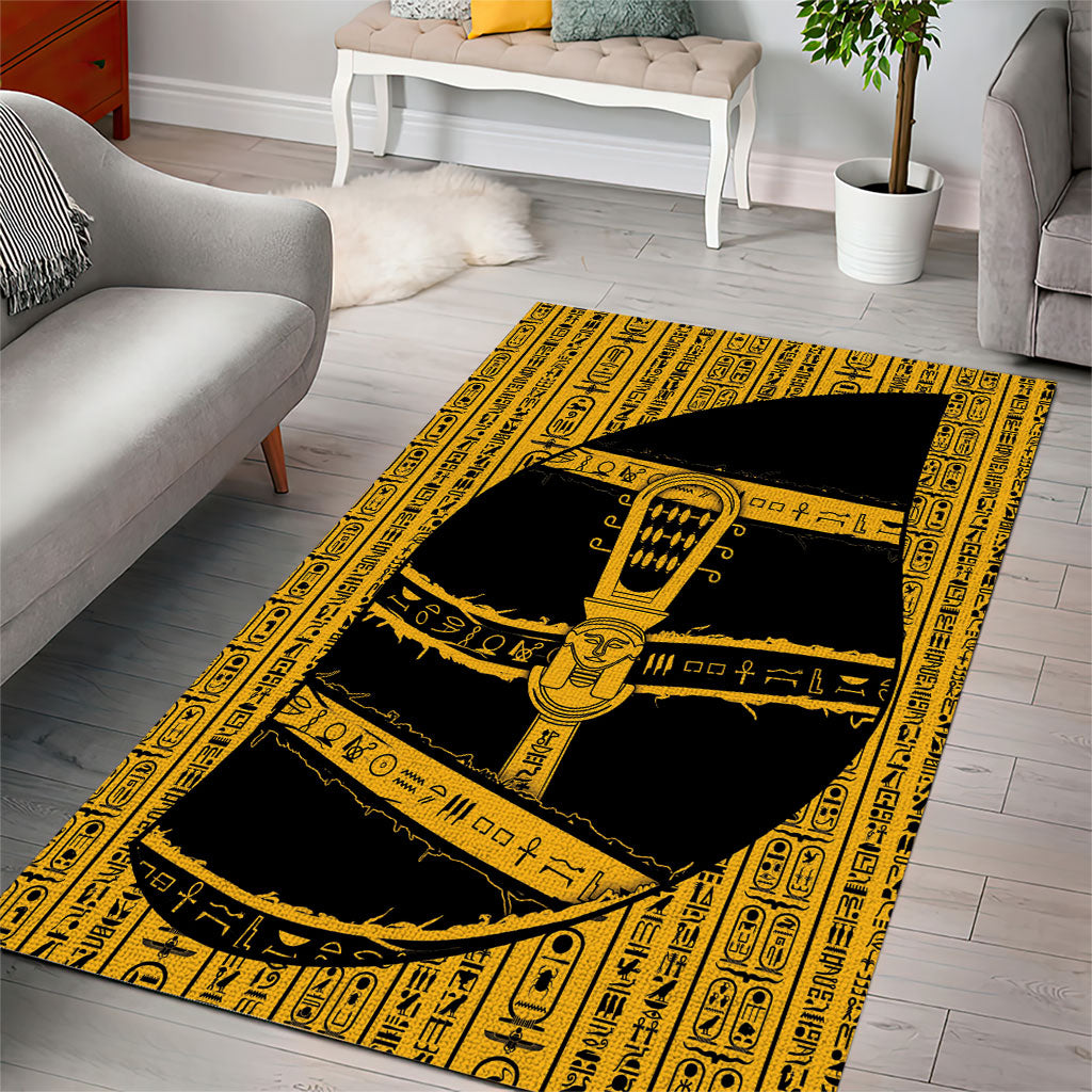 Egypt Sistrum Area Rug Ancient Mythology Sacred Rattling Instrument