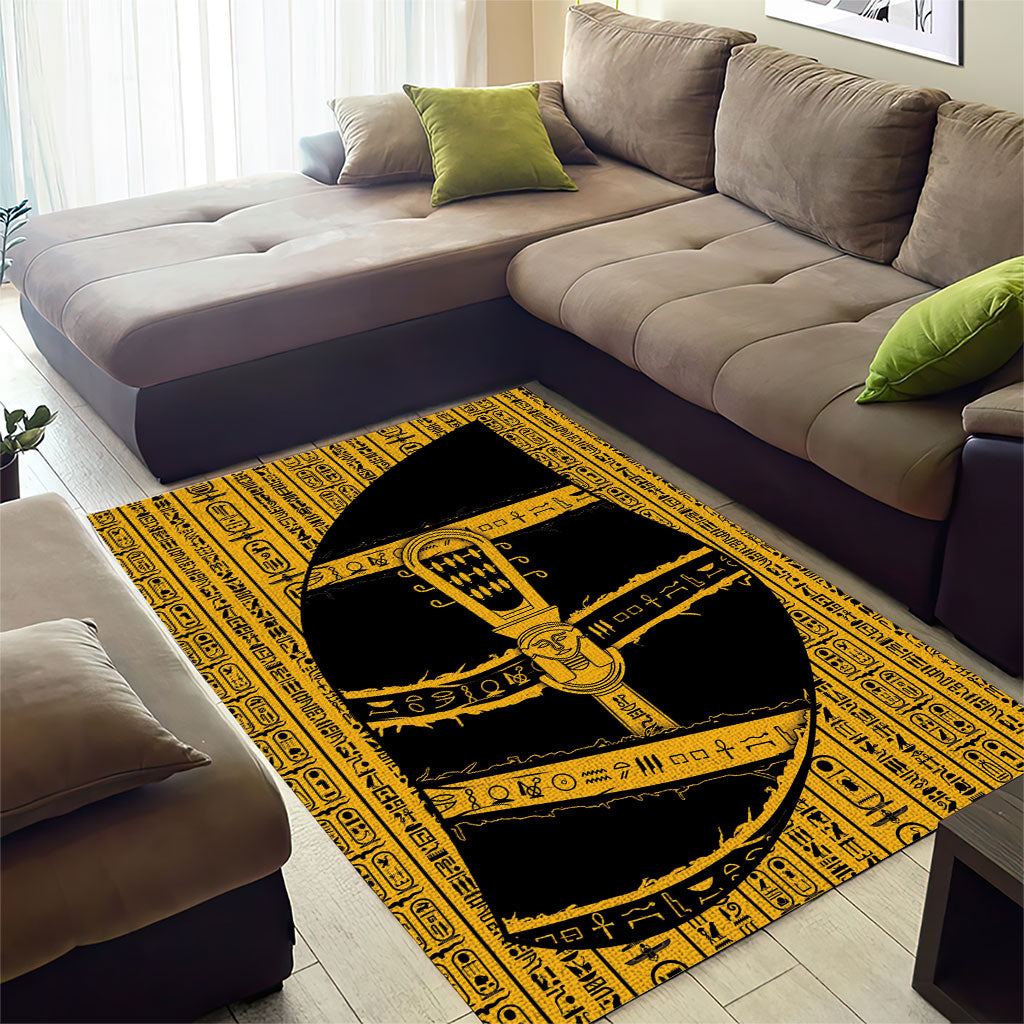 Egypt Sistrum Area Rug Ancient Mythology Sacred Rattling Instrument