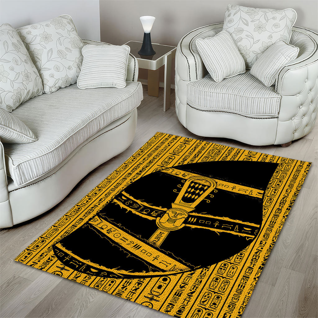 Egypt Sistrum Area Rug Ancient Mythology Sacred Rattling Instrument