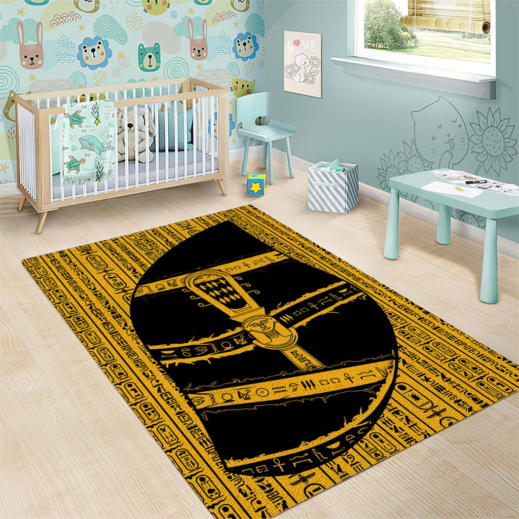 Egypt Sistrum Area Rug Ancient Mythology Sacred Rattling Instrument