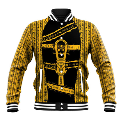 Egypt Sistrum Baseball Jacket Ancient Mythology Sacred Rattling Instrument
