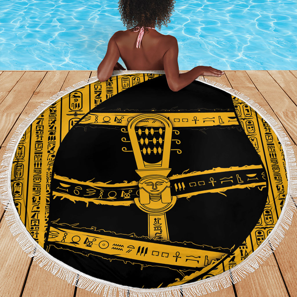 Egypt Sistrum Beach Blanket Ancient Mythology Sacred Rattling Instrument