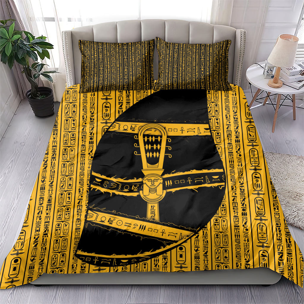 Egypt Sistrum Bedding Set Ancient Mythology Sacred Rattling Instrument