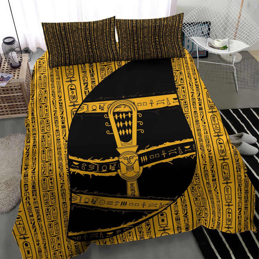 Egypt Sistrum Bedding Set Ancient Mythology Sacred Rattling Instrument