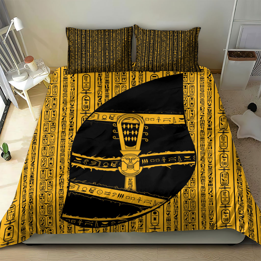 Egypt Sistrum Bedding Set Ancient Mythology Sacred Rattling Instrument