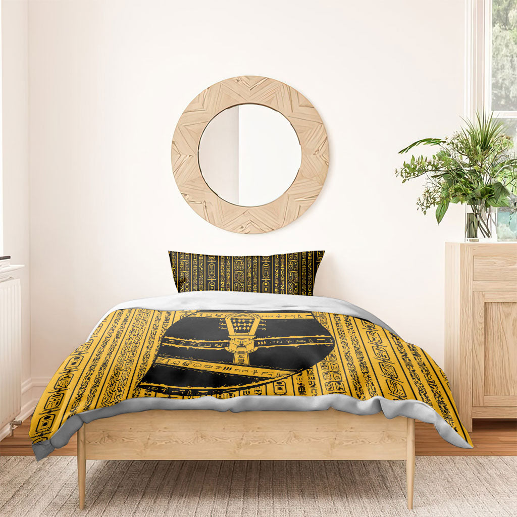 Egypt Sistrum Bedding Set Ancient Mythology Sacred Rattling Instrument