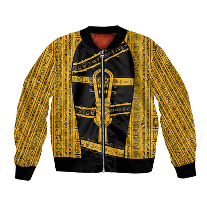 Egypt Sistrum Bomber Jacket Ancient Mythology Sacred Rattling Instrument