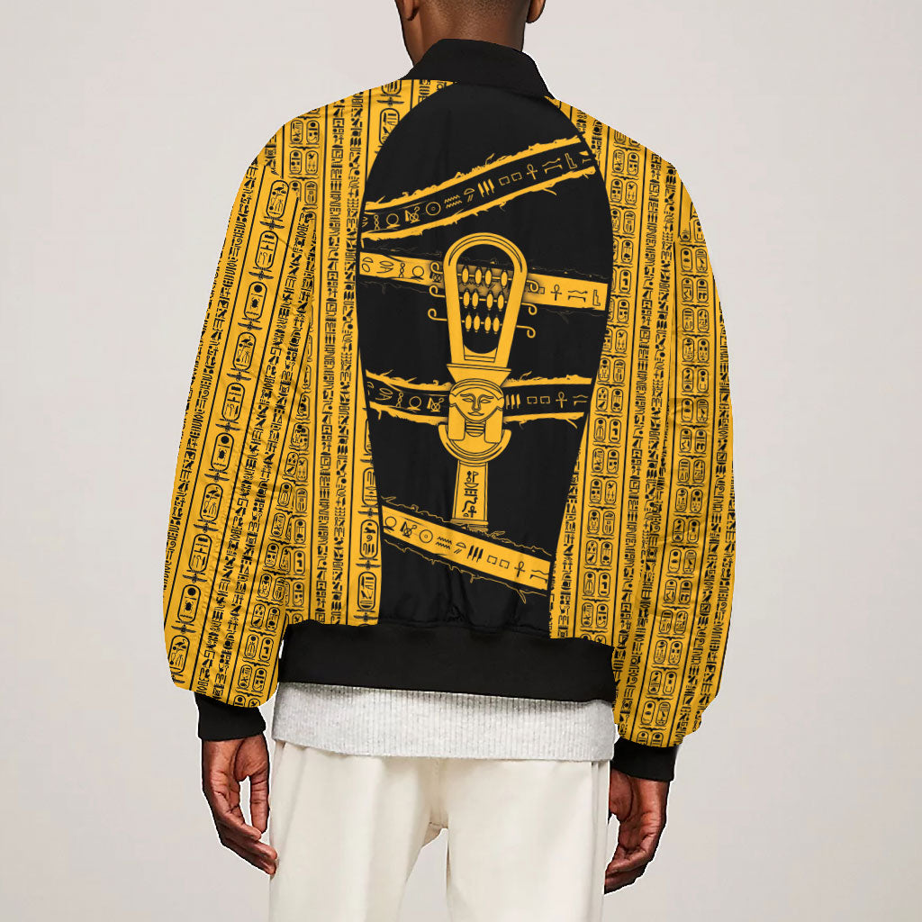 Egypt Sistrum Bomber Jacket Ancient Mythology Sacred Rattling Instrument