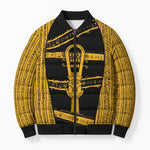 Egypt Sistrum Bomber Puffer Jacket Ancient Mythology Sacred Rattling Instrument