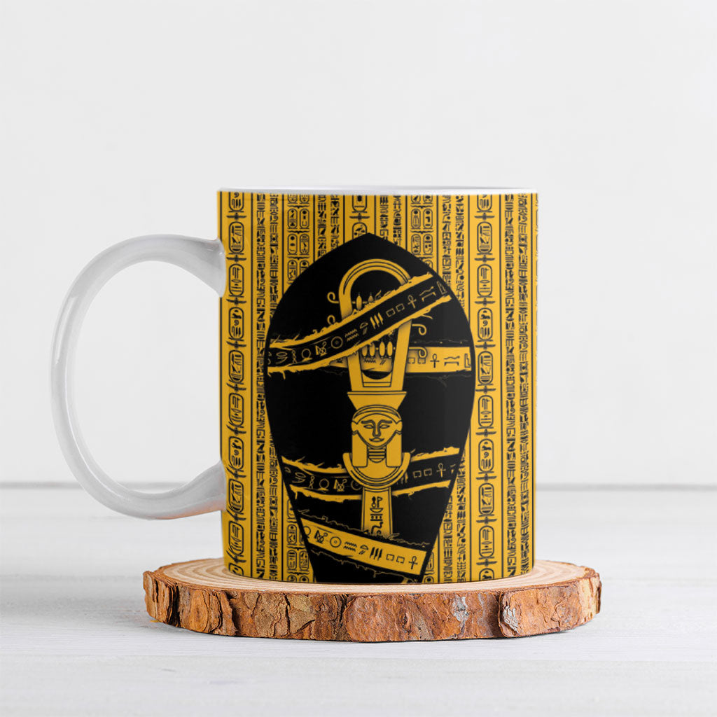 Egypt Sistrum Ceramic Mug Ancient Mythology Sacred Rattling Instrument