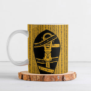 Egypt Sistrum Ceramic Mug Ancient Mythology Sacred Rattling Instrument