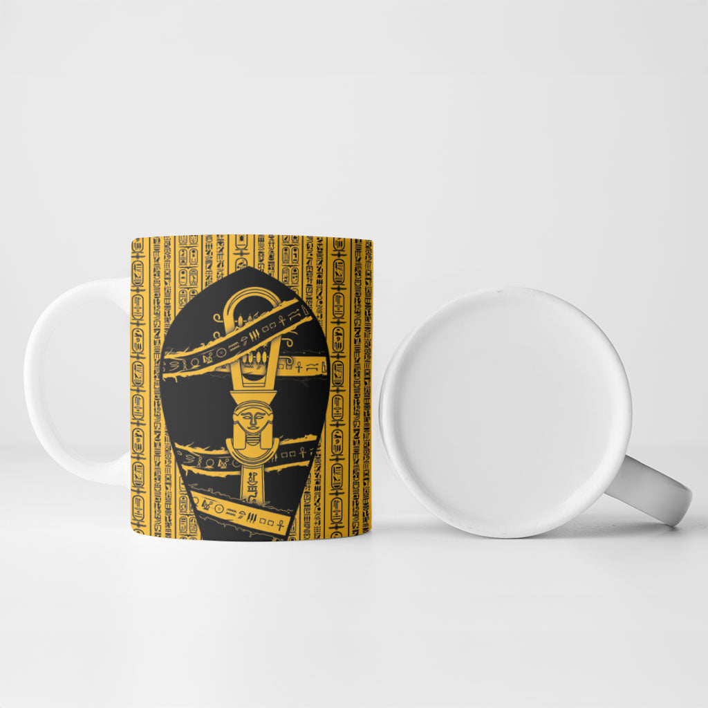 Egypt Sistrum Ceramic Mug Ancient Mythology Sacred Rattling Instrument