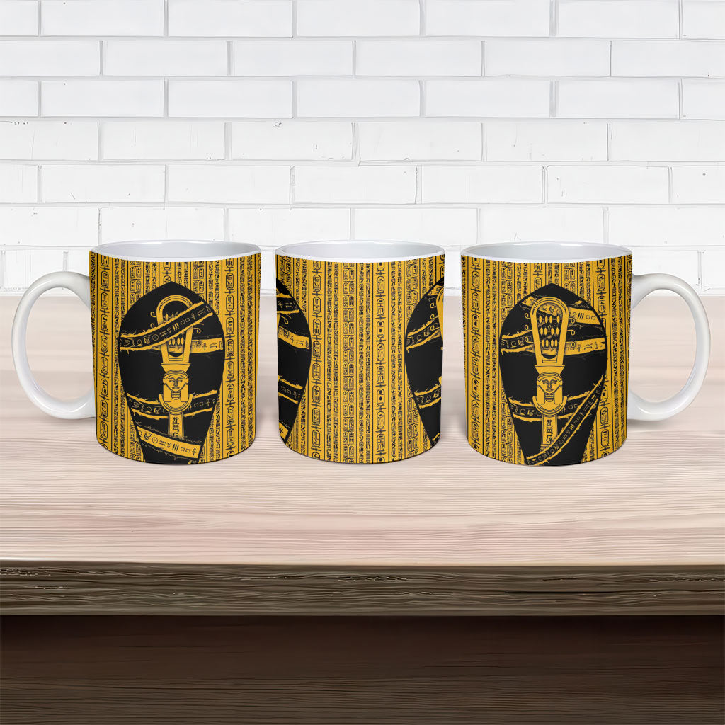 Egypt Sistrum Ceramic Mug Ancient Mythology Sacred Rattling Instrument