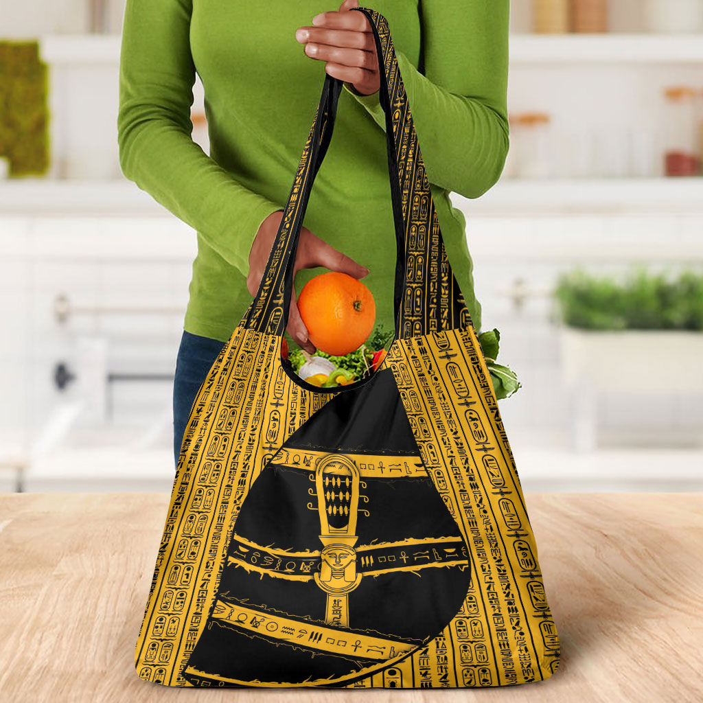 Egypt Sistrum Grocery Bag Ancient Mythology Sacred Rattling Instrument