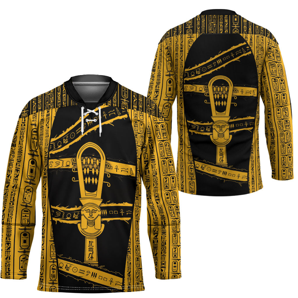 Egypt Sistrum Hockey Jersey Ancient Mythology Sacred Rattling Instrument