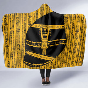 Egypt Sistrum Hooded Blanket Ancient Mythology Sacred Rattling Instrument