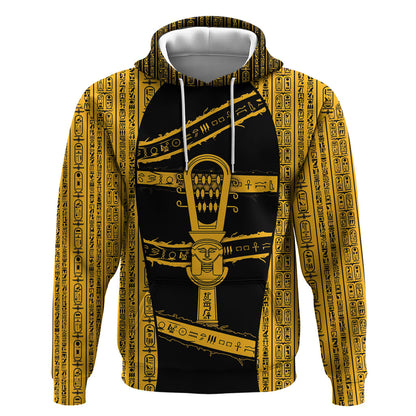 Egypt Sistrum Hoodie Ancient Mythology Sacred Rattling Instrument