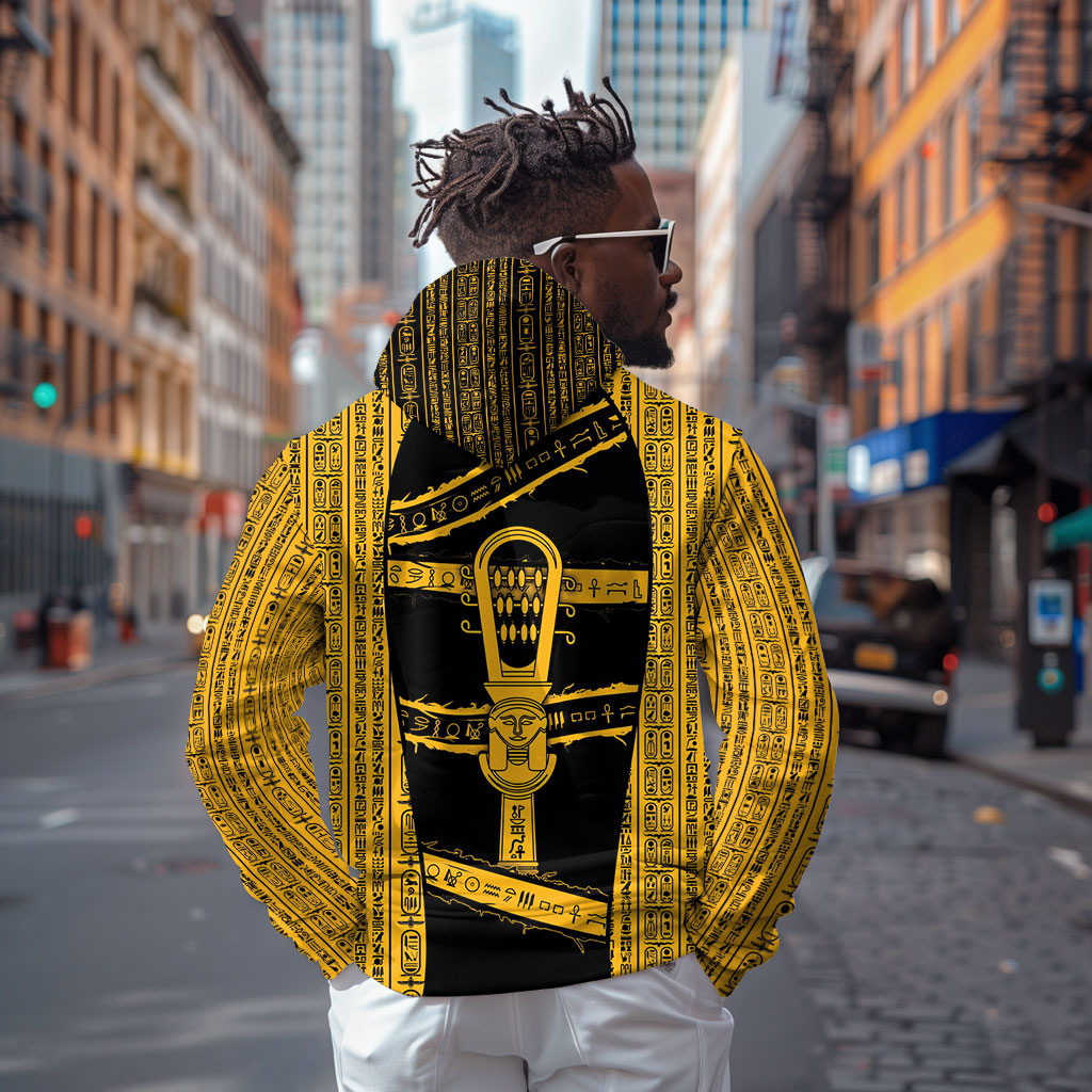 Egypt Sistrum Hoodie Ancient Mythology Sacred Rattling Instrument