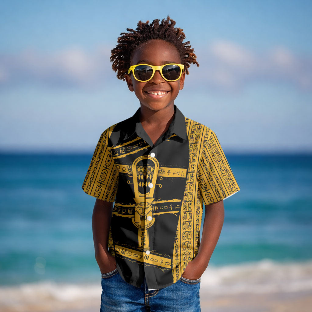 Egypt Sistrum Kid Hawaiian Shirt Ancient Mythology Sacred Rattling Instrument