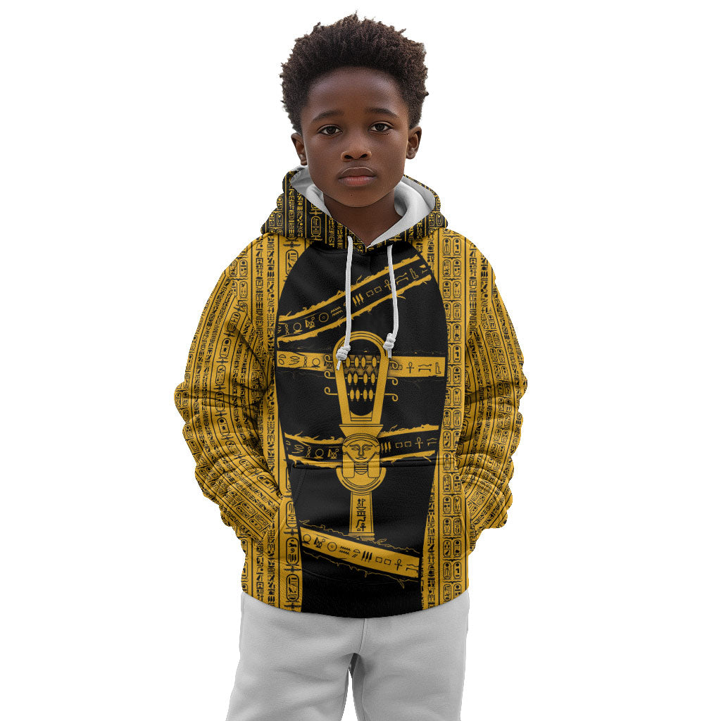 Egypt Sistrum Kid Hoodie Ancient Mythology Sacred Rattling Instrument