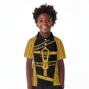 Egypt Sistrum Kid Polo Shirt Ancient Mythology Sacred Rattling Instrument