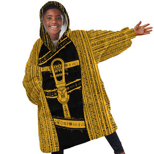 Egypt Sistrum Kid Wearable Blanket Hoodie Ancient Mythology Sacred Rattling Instrument