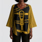 Egypt Sistrum Kimono Sleeve Blouse Ancient Mythology Sacred Rattling Instrument