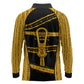 Egypt Sistrum Long Sleeve Polo Shirt Ancient Mythology Sacred Rattling Instrument