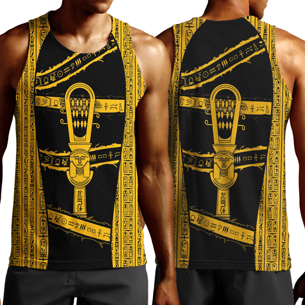 Egypt Sistrum Men Tank Top Ancient Mythology Sacred Rattling Instrument