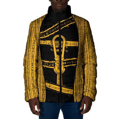 Egypt Sistrum Padded Jacket Ancient Mythology Sacred Rattling Instrument