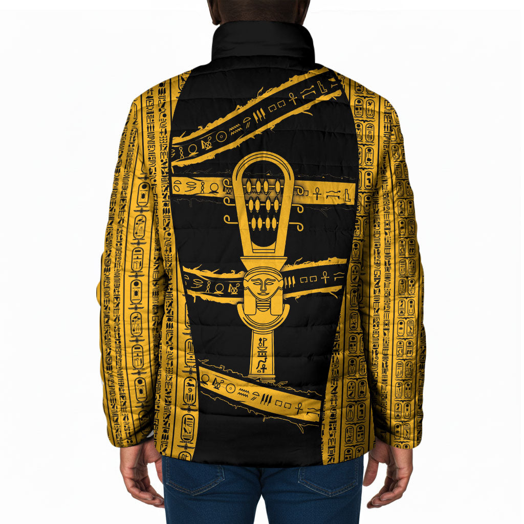 Egypt Sistrum Padded Jacket Ancient Mythology Sacred Rattling Instrument