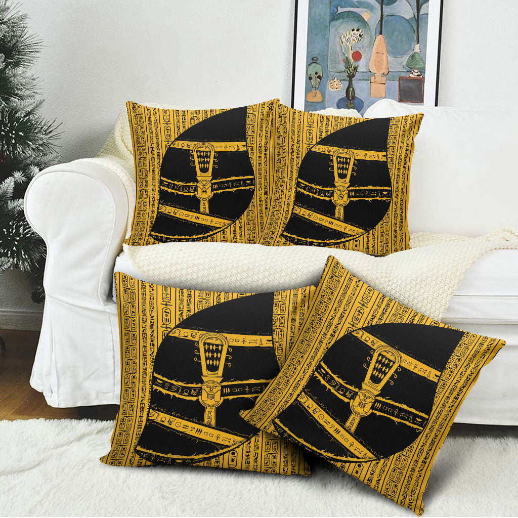 Egypt Sistrum Pillow Cover Ancient Mythology Sacred Rattling Instrument