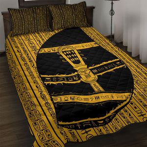 Egypt Sistrum Quilt Bed Set Ancient Mythology Sacred Rattling Instrument