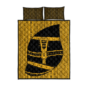 Egypt Sistrum Quilt Bed Set Ancient Mythology Sacred Rattling Instrument