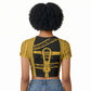 Egypt Sistrum Raglan Cropped T shirt Ancient Mythology Sacred Rattling Instrument