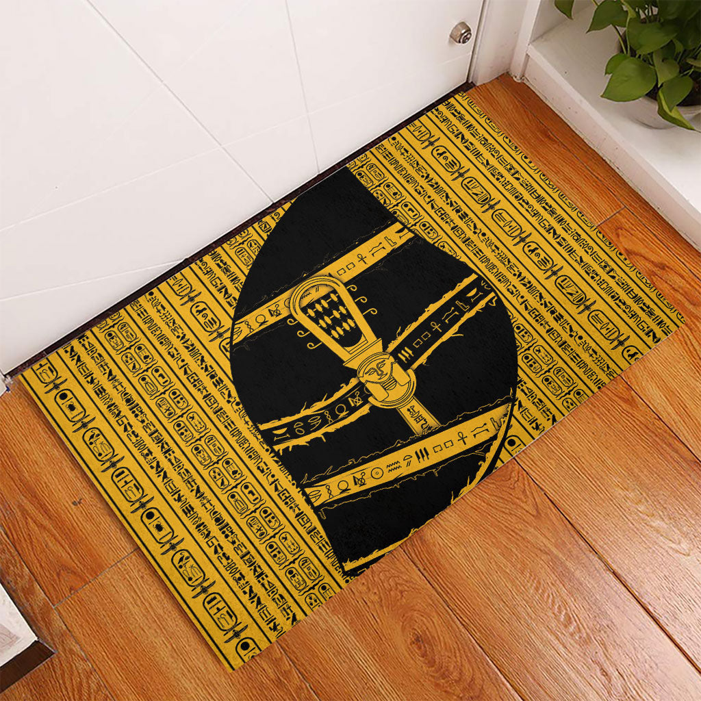 Egypt Sistrum Rubber Doormat Ancient Mythology Sacred Rattling Instrument