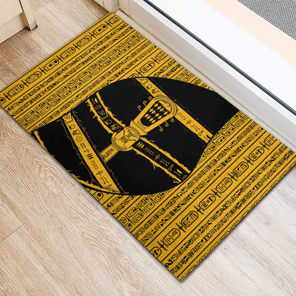 Egypt Sistrum Rubber Doormat Ancient Mythology Sacred Rattling Instrument