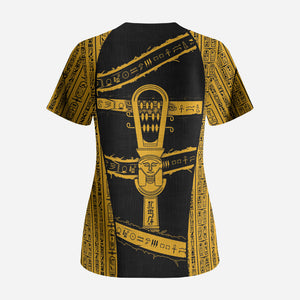 Egypt Sistrum Scrub Top Ancient Mythology Sacred Rattling Instrument