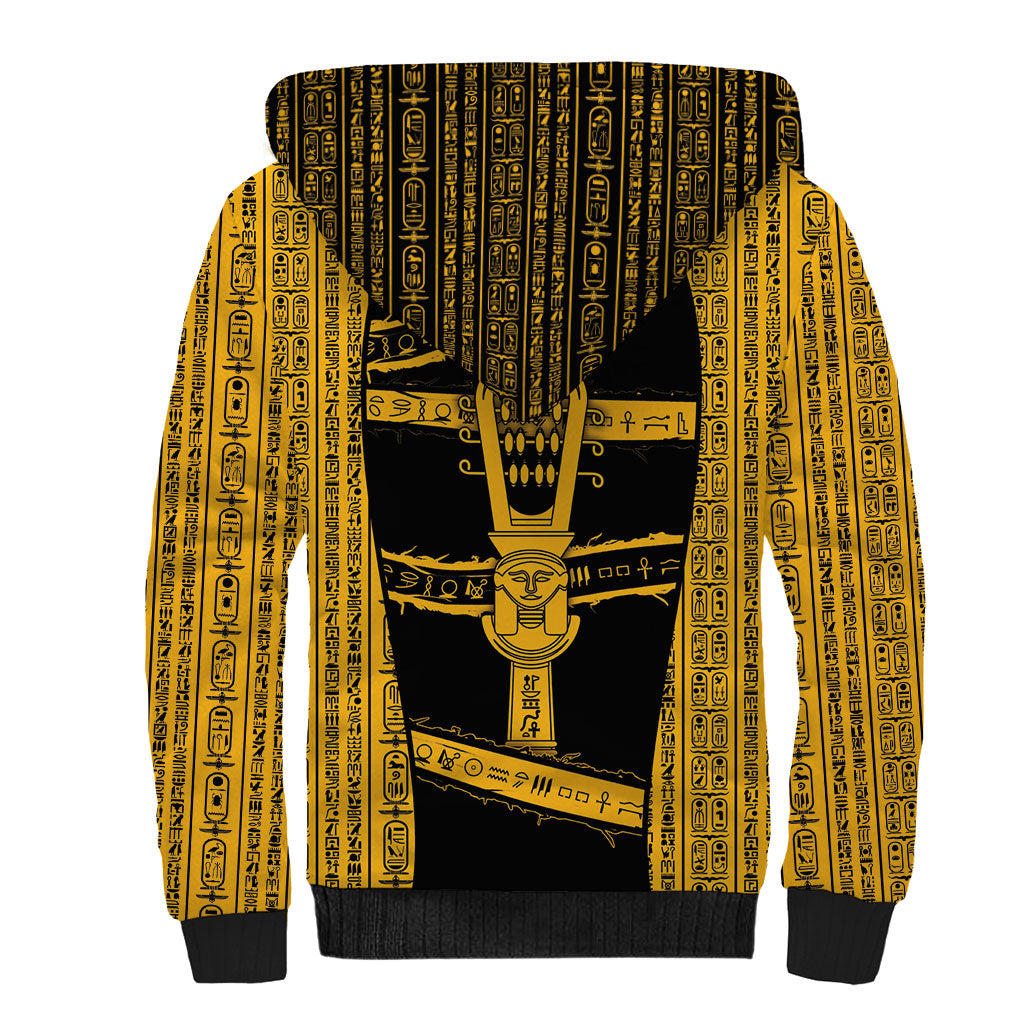 Egypt Sistrum Sherpa Hoodie Ancient Mythology Sacred Rattling Instrument