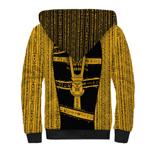 Egypt Sistrum Sherpa Hoodie Ancient Mythology Sacred Rattling Instrument