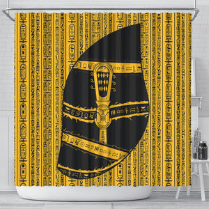 Egypt Sistrum Shower Curtain Ancient Mythology Sacred Rattling Instrument