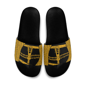 Egypt Sistrum Slide Sandals Ancient Mythology Sacred Rattling Instrument
