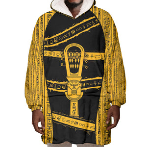 Egypt Sistrum Wearable Blanket Hoodie Ancient Mythology Sacred Rattling Instrument