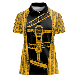Egypt Sistrum Women Polo Shirt Ancient Mythology Sacred Rattling Instrument