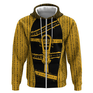 Egypt Sistrum Zip Hoodie Ancient Mythology Sacred Rattling Instrument