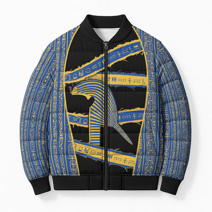 Egypt Nemyss Bomber Puffer Jacket Ancient Mythology Pharaoh Royal